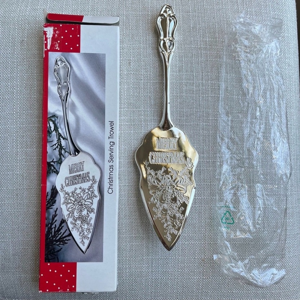 🎄 Vintage Silver-Plated “Merry Christmas” Serving Trowel (1996) Pie/Cake Server
